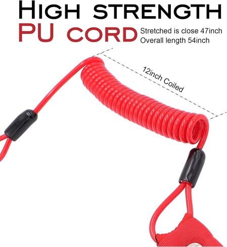 2 Pack Boat Engine Emergency Stop Kill Safety Lanyard Compatible with Yamaha Jet Ski WaveRunner WaveVenture WaveRaider WaveJammer WaveBlaster FX140, Replace EW2-68348-00-00 in Saudi Arabia