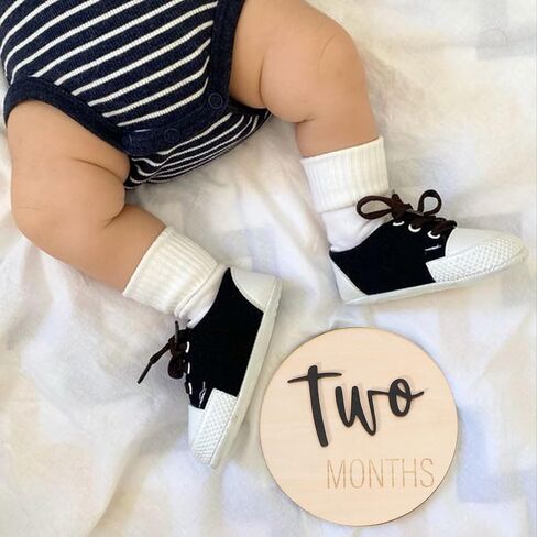 Baby Monthly Milestone - Wooden Monthly Milestone Photo Cards Sign Wooden Discs for Adorable Milestone Pictures of Your Newborn Boy/Girl Milestone Wooden Makers in Saudi Arabia