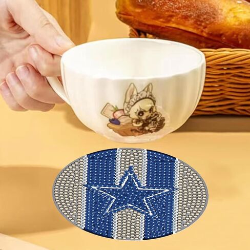 6 قطع من مجموعات قواعد الأكواب للوحات الماسية من LYENYI مع حامل، قواعد أكواب فنية ماسية لكرة القدم للأطفال البالغين، مجموعات نقاط الماس للكبار لوازم مجموعات الطلاء الماسي in Kuwait