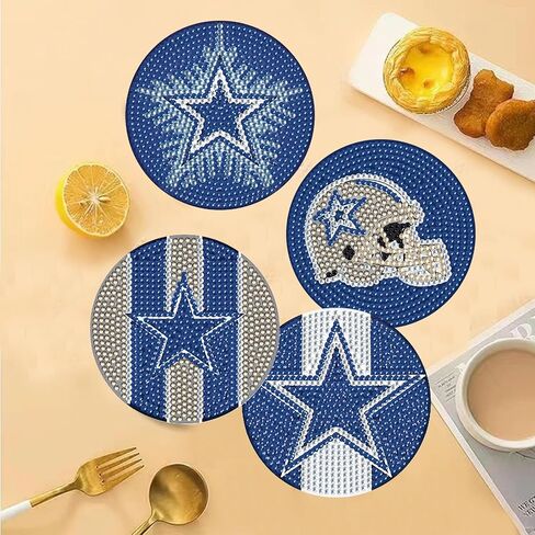 6 قطع من مجموعات قواعد الأكواب للوحات الماسية من LYENYI مع حامل، قواعد أكواب فنية ماسية لكرة القدم للأطفال البالغين، مجموعات نقاط الماس للكبار لوازم مجموعات الطلاء الماسي in Kuwait