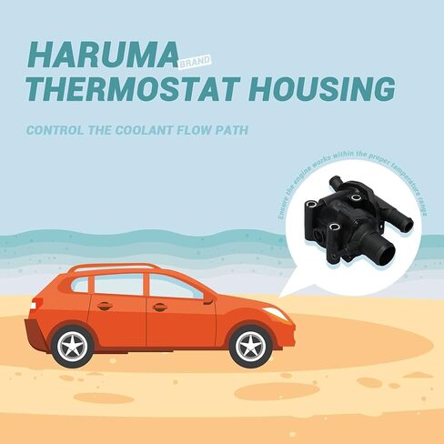 HARUMA 902-201 Engine Coolant Thermostat w/Water Outlet Housing Assembly 2000-2004 for Mazda Tribute for Ford Focus Escape in Kuwait