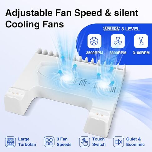 PS5 Slim Stand with Cooling Fan and Controller Charging Station for PS5 Slim Console Disc/Digital, for PS5 Accessories Cooling Fan Holder,Headset Holder for Playsation 5 Black Color in Saudi Arabia