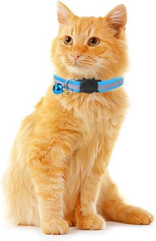 أطواق القطط العاكسة، 12 حزمة من أطواق القطط القابلة للتعديل مع أجراس وإصدار آمن، تناسب جميع القطط المنزلية والقطط الكبيرة (12 لونًا) in Kuwait