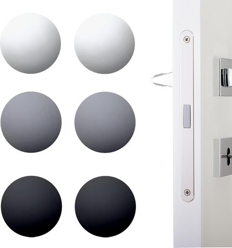 Door Knob Wall Protector 6pcs, Door Stopper Wall Protector with Strong Self Adhesive, Soft Silencer Door Bumpers for Home and Office in Saudi Arabia