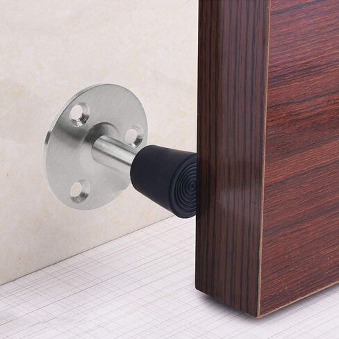 Saim Door Stop Wall Mount 4.5inch 201 Stainless Steel Door Stopper Protective Door and Wall Rubber Tip Design Mute in Saudi Arabia