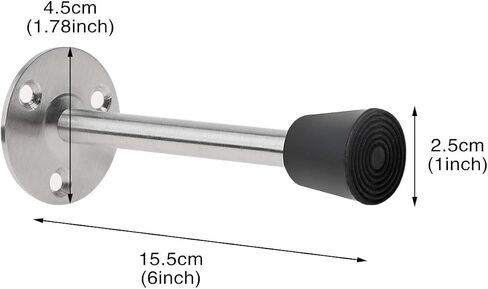 Saim Door Stop Wall Mount 4.5inch 201 Stainless Steel Door Stopper Protective Door and Wall Rubber Tip Design Mute in Saudi Arabia