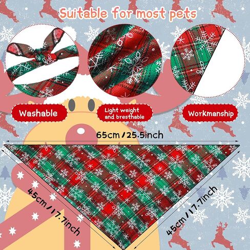 6 Pieces Dog Christmas Outfit Include 2 Pieces Dog Christmas Bandana 2 Pieces Dog Christmas Hat and 2 Pieces Bow Tie Collar Dog Apparel and Accessories for Small Medium Dog PET (Vivid Pattern) in Saudi Arabia