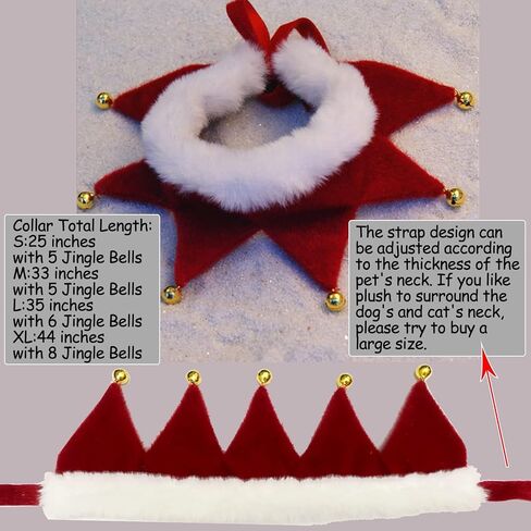 Christmas Dog Collar with Bells,Holiday Dog&Cat Knitted Jingle Dress,Pet Costume Bandana Scarf for Puppy Kitty (XL) in Saudi Arabia