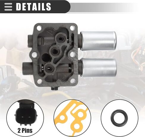 Motoforti Transmission Dual Linear Shift Solenoid, Automatic Transmission Shift Solenoid, for Honda Accord 1998-2007, Iron Plastic, with Gasket, 28250P6H024, Dark Gray Silver Tone, 1 Set in Saudi Arabia