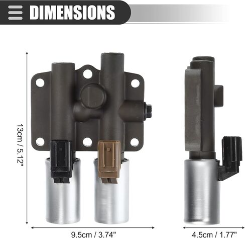 Motoforti Transmission Dual Linear Shift Solenoid, Automatic Transmission Shift Solenoid, for Honda Accord 1998-2007, Iron Plastic, with Gasket, 28250P6H024, Dark Gray Silver Tone, 1 Set in Saudi Arabia