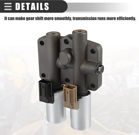 Motoforti Transmission Dual Linear Shift Solenoid, Automatic Transmission Shift Solenoid, for Honda Accord 1998-2007, Iron Plastic, with Gasket, 28250P6H024, Dark Gray Silver Tone, 1 Set in Saudi Arabia