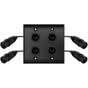 DIYTECH 2 Port Black XLR Wall Plate, Solderless Female to Male Connector in Kuwait