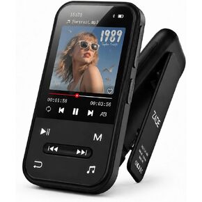 128GB MP3 Player, Bluetooth 5.3 Music Player with Clip, HiFi Sound Digital Music, Built-in HD Speaker, FM Radio, Voice Recorder, Earphones Included, MP3 Player for Kids in Saudi Arabia
