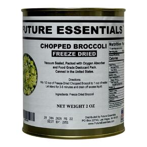 Future Essentials Freeze Dried Broccoli – #2.5 Can, 25+ Year Shelf Life | Canned Chopped Broccoli Bites – Easy to Rehydrate, Ideal for Emergency Food & Camping – 2 oz in Saudi Arabia