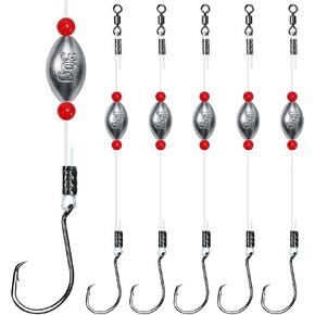 Sliding Sinker Rig, Fish Finder Rig Carolina Rig with Egg Sinker Weight 1/2/4oz, Mono Line and Circle Hook for Grouper Snapper Drum Striped Bass in Kuwait