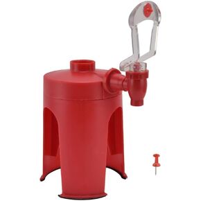 Mini Portable Soda Maker for Home & Travel – Inverted One-Click Dispenser, Compact Red Plastic Drink Fountain for Water and Beverages in Saudi Arabia