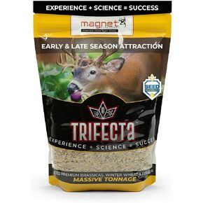 Trifecta Food Plot Seed Blend: Oats Brassica and Winter Wheat Deer Forage Mix, Fast Growing Fall Food Plot Seed, Whitetail Attractant for Early to Late Season Hunting in Saudi Arabia