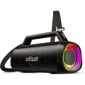 Ortizan 80W Speakers Bluetooth Wireless Loud with Bass, Waterproof, Black in Saudi Arabia