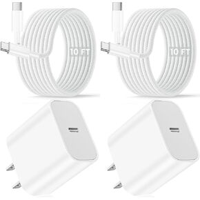 iPhone 17 16 15 Charger Fast Charging 10FT, 20W USB C Block with Long Cord in Saudi Arabia