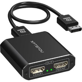DisplayPort to Dual Displayport Splitter 4K120Hz DP to Dual DP Splitter for Dual Monitors Supports Mirrored/Extended Display for Windows Only in Saudi Arabia