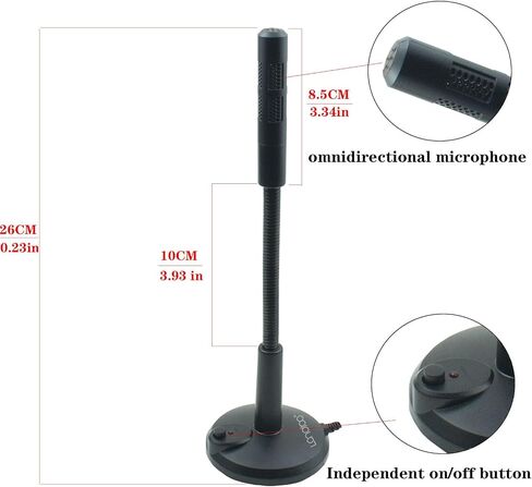 LANDIBO USB Microphone, Plug and Play Desktop Laptop gooseneck Microphone, Suitable for Games, conferences, Streaming, and Tutorials K050 Recording, podcasting, Gaming, and Online Chat in Saudi Arabia