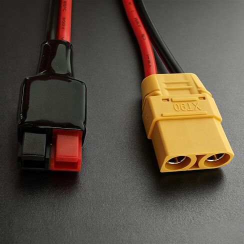 شحن البطارية XT90 أنثى إلى كابل موصل 45A 1 متر PVC | غطاء PVC موصل نحاسي لأسلاك صندوق البطارية، واستخدام المصدر المحمول، وإعدادات الشحن وتوجيه القطبية in Kuwait