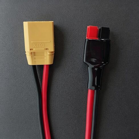 شحن البطارية XT90 أنثى إلى كابل موصل 45A 1 متر PVC | غطاء PVC موصل نحاسي لأسلاك صندوق البطارية، واستخدام المصدر المحمول، وإعدادات الشحن وتوجيه القطبية in Kuwait