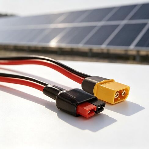 كابل محول بطارية 100 سم مع قابس ذكر أصفر | موصل 45A، سلك نحاسي معلب 12 AWG لترتيبات إدخال المولدات المحمولة in Kuwait
