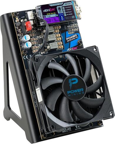 NerdQaxe++ Silent Bitcoin Miner – 6 TH/s @ 100W | 4× BM1370 ASIC Chips | Wi-Fi | AxeOS Open-Source | Includes 12.4V 10A Power Supply & Metal Stand in Saudi Arabia