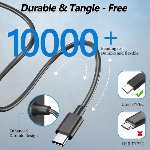 65W USB C Laptop Charger Compatible with Lenovo Thinkpad T14 T15 Yoga ThinkBook 14 16 Chromebook Computer Type C Fast Charging Power Supply Adapter Cord in Saudi Arabia