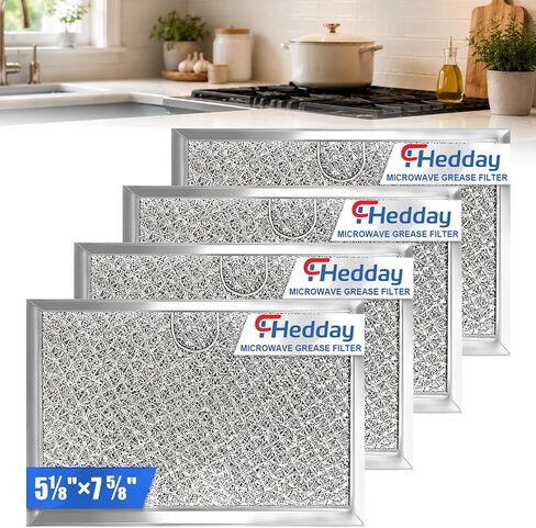 Hedday WB06X10608 Microwave Grease Filter Replacement 5.12 x 7.64 ", 4 Pack in Kuwait