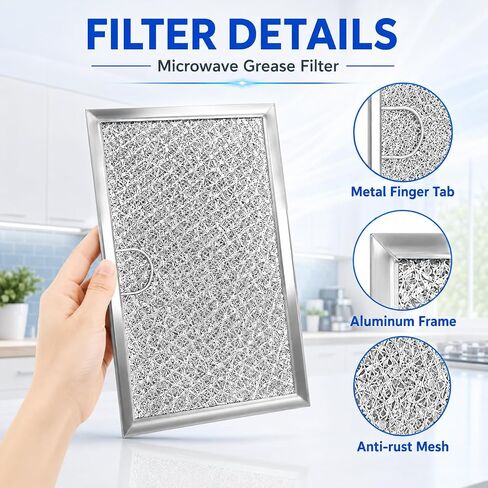 Hedday WB06X10608 Microwave Grease Filter Replacement 5.12 x 7.64 ", 4 Pack in Kuwait