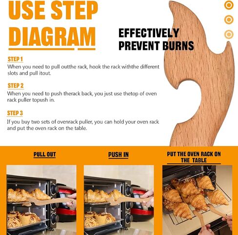 Oven Rack Puller - Push Pull Tool, Prevent Scalding, Pull Out Hot Racks Safely, Long Handle Toaster Oven Accessories, Suitable For Kitchen, Air Fryer in Saudi Arabia