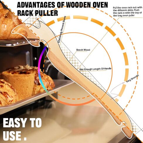 Oven Rack Puller - Push Pull Tool, Prevent Scalding, Pull Out Hot Racks Safely, Long Handle Toaster Oven Accessories, Suitable For Kitchen, Air Fryer in Saudi Arabia