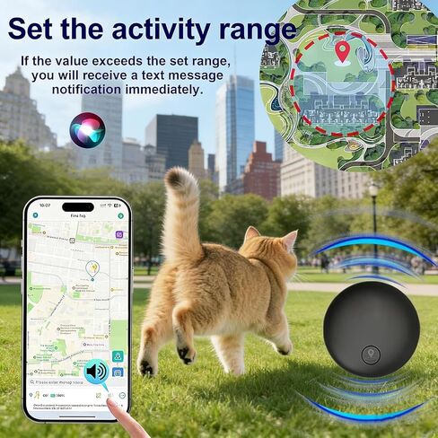 GPS Tracker for Dogs, Smart Collar with Real-Time Location - Pet Location Tracker with Holder No Monthly Fee/No SIM Card, Works with iOS Find My, Ultra-Slim, IP68 Waterproof, Reliable Performance in Kuwait
