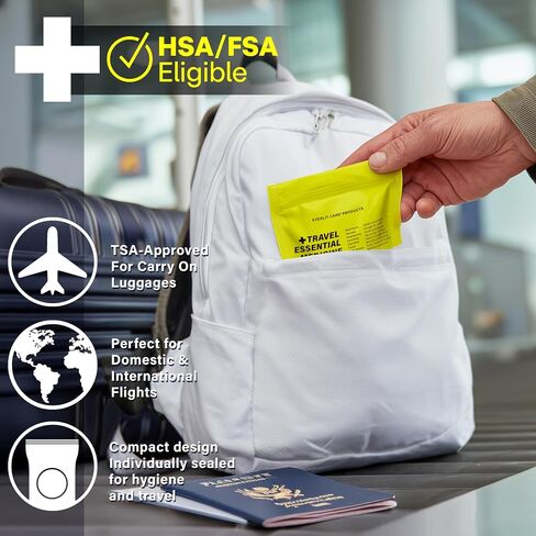 EVERLIT CARE Travel Essential Medicine First Aid Kit I Bonus Medical Supplies I TSA Compliant Mini Size Medkit for Traveling Camping Trips Individually Packed 64 Tablets (Refill Pack) in Saudi Arabia