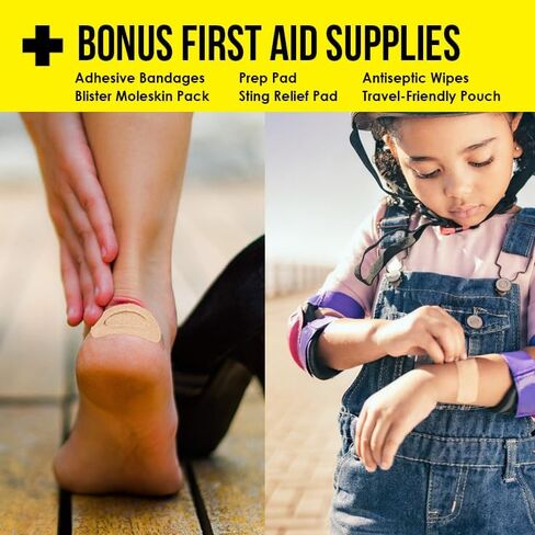 EVERLIT CARE Travel Essential Medicine First Aid Kit I Bonus Medical Supplies I TSA Compliant Mini Size Medkit for Traveling Camping Trips Individually Packed 64 Tablets (Refill Pack) in Saudi Arabia
