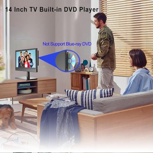 Feihe 14 Inch TV Built-in DVD Player, HD Flat Screen Small TV DVD Player Combo with ATSC Tuner/HDMI/USB/AV/VGA Input, Suitable for Kitchen Bedroom RV Camper in Kuwait