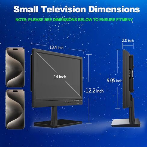 Feihe 14 Inch TV Built-in DVD Player, HD Flat Screen Small TV DVD Player Combo with ATSC Tuner/HDMI/USB/AV/VGA Input, Suitable for Kitchen Bedroom RV Camper in Kuwait