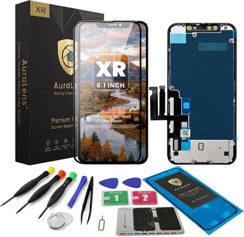 طقم استبدال شاشة AuraLens لهاتف iPhone XR، مجموعة شاشة LCD تعمل باللمس in Saudi Arabia