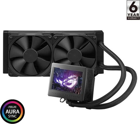 ASUS ROG Ryujin III 240 All-in-one Liquid CPU Cooler with 240mm Radiator. Asetek 8th gen Pump, 2X Noctua industrialPPC 120mm Fans, 3.5" Color LCD, 6 Year Warranty in Saudi Arabia