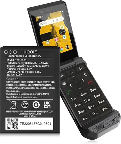 بطارية BTE-2000، (2026 ترقية جديدة) بطارية بديلة عالية السعة 3200 مللي أمبير في الساعة جديدة 0 دورة ليثيوم أيون لهاتف CAT S22 Flip الذكي T-Mobile in Kuwait