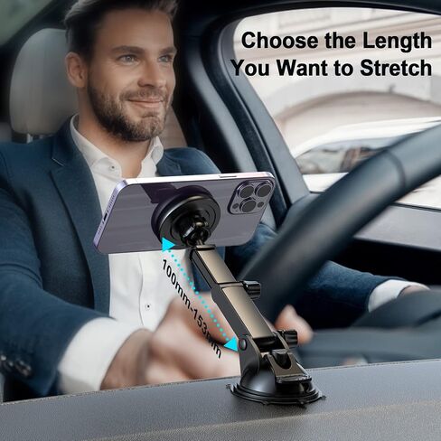 MAGJIEYX for MagSafe Car Mount Charger, Fast Charging 15W Wireless Magnetic Phone Holder [N55 Strong Magnets] Work for iPhone 17 16 15 14 Plus/Pro Max for Dashboard/Vent/Windshield Gary in Saudi Arabia