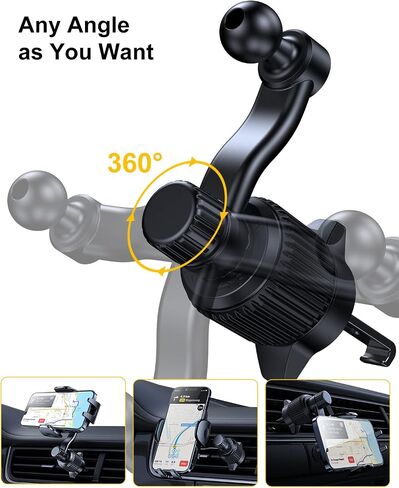 Rorhxia Car Vent Phone Mount, [Never Blocking Vent, Enjoy The Comfort of The A/C] Hands-Free Universal Extension Clip Air Phone Holder Car Fit for All Phones iPhone 17 16 15 14 13 12 Samsung More in Saudi Arabia
