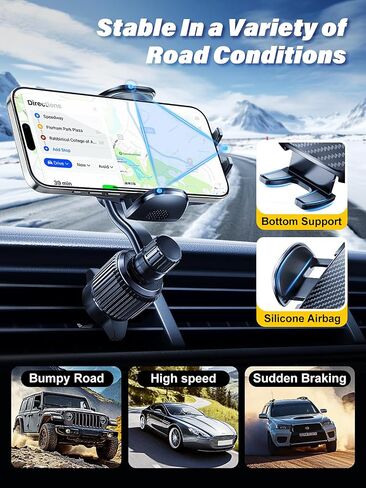 Rorhxia Car Vent Phone Mount, [Never Blocking Vent, Enjoy The Comfort of The A/C] Hands-Free Universal Extension Clip Air Phone Holder Car Fit for All Phones iPhone 17 16 15 14 13 12 Samsung More in Saudi Arabia