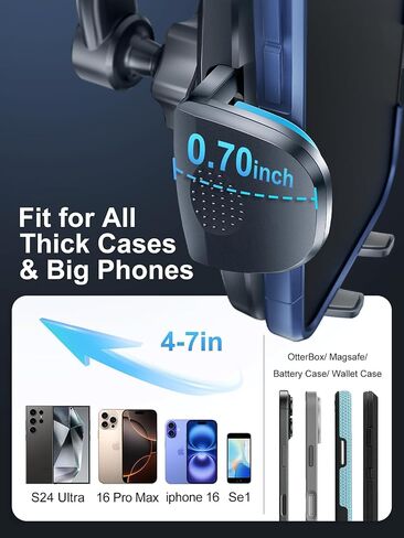 Rorhxia Car Vent Phone Mount, [Never Blocking Vent, Enjoy The Comfort of The A/C] Hands-Free Universal Extension Clip Air Phone Holder Car Fit for All Phones iPhone 17 16 15 14 13 12 Samsung More in Saudi Arabia