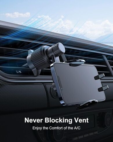 Rorhxia Car Vent Phone Mount, [Never Blocking Vent, Enjoy The Comfort of The A/C] Hands-Free Universal Extension Clip Air Phone Holder Car Fit for All Phones iPhone 17 16 15 14 13 12 Samsung More in Saudi Arabia