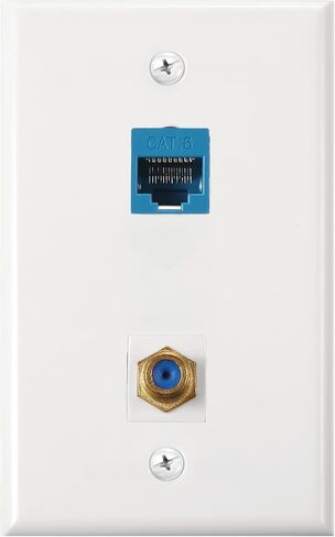 لوحة حائط Weewooday 8 قطع Cat6 Ethernet Coax، منفذ F-Type، أزرق in Kuwait