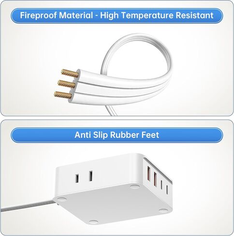 Split Extension Cord 12FT(6FT Per Side) - Single 4 AC & 4 USB Ports in Saudi Arabia