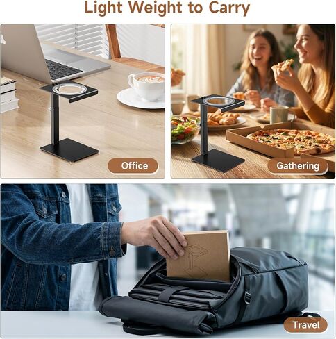 Portable Coffee Maker Stand,Adjustable-height Pour Over Dripper Stand with Base,Espresso Machine Holder for Home,Desk,Travel,Camping( Square/Black) in Kuwait